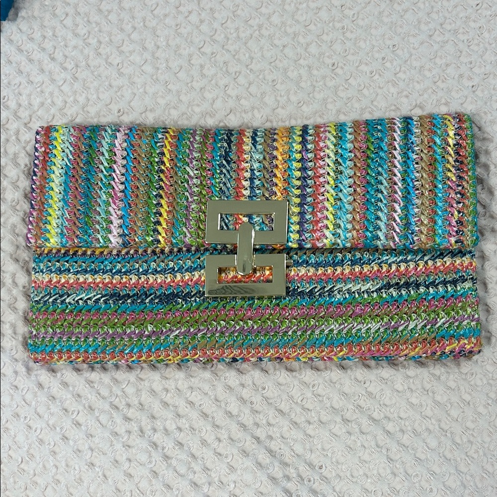 Multicolor Woven Clutch